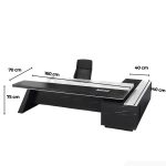 Bàn giám đốc BGD22.1 160x140 - Đen kết hợp Trắng