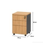 Tab Di Động TDD23.1 35x35x60 - Vân gỗ đậm kết hợp Ghi