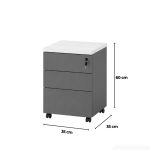 Tab Di Động TDD23.2 35x35x60 - Trắng kết hợp Ghi
