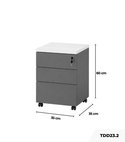 Tab Di Động TDD23.2 35x35x60 - Trắng kết hợp Ghi