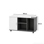 Tủ Phụ Di Động TDD22.2 120x35x60 - Trắng kết hợp Ghi