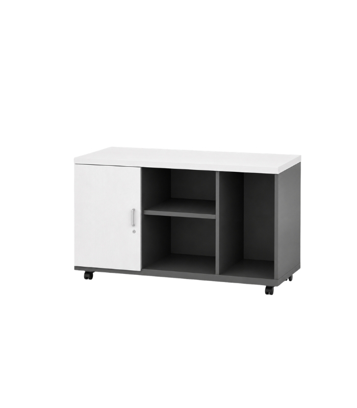Tủ Phụ Di Động TDD22.2 120x35x60 - Trắng kết hợp Ghi