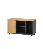 Tủ Phụ Di Động TDD22.1 120x35x60 - Vân gỗ đậm kết hợp Ghi