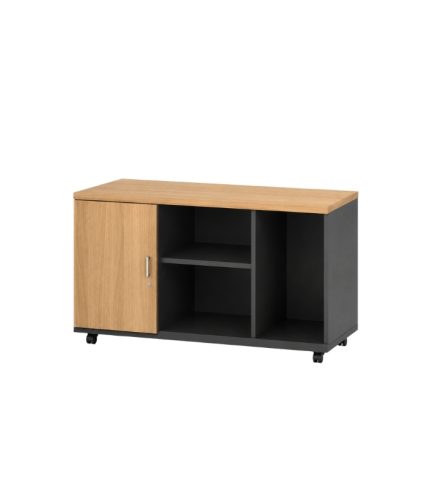 Tủ Phụ Di Động TDD22.1 120x35x60 - Vân gỗ đậm kết hợp Ghi