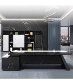 Bàn giám đốc BGD22.1 160x140 - Đen kết hợp Trắng