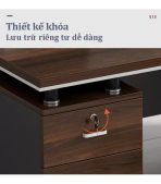 Bàn giám đốc BGD26.1 160x60 - Vân gỗ đậm