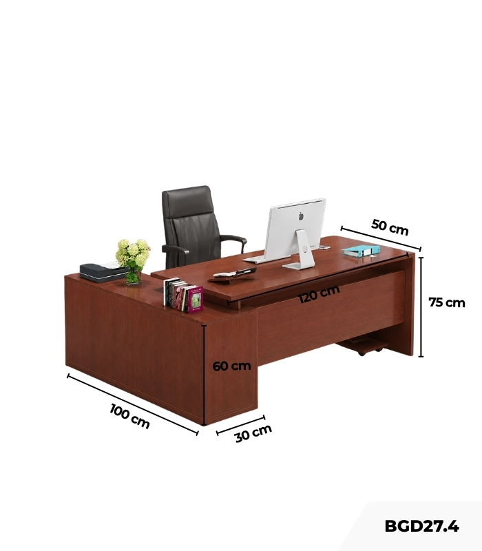 Bàn giám đốc BGD27.4 120x50 - Vân gỗ đậm