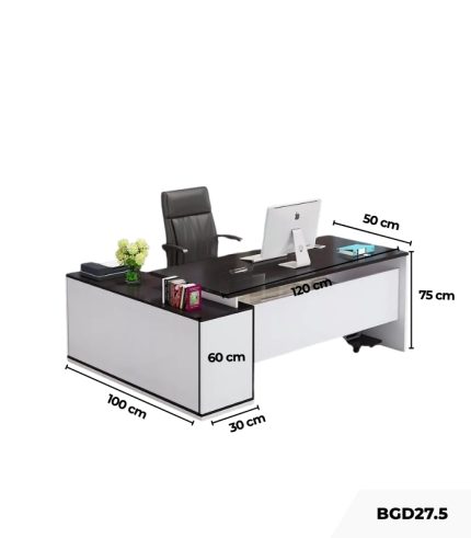 Bàn giám đốc BGD27.5 120x50 - Trắng kết hợp Đen
