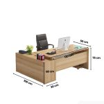 Bàn giám đốc BGD27.1 120x50 - Vân gỗ nhạt
