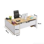 Bàn giám đốc BGD27.2 120x50 - Vân gỗ kết hợp Trắng