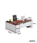 Bàn giám đốc BGD27.3 120x50 - Nâu đỏ kết hợp Trắng