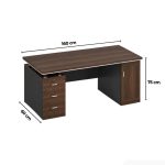 Bàn giám đốc BGD26.1 160x60 - Vân gỗ đậm