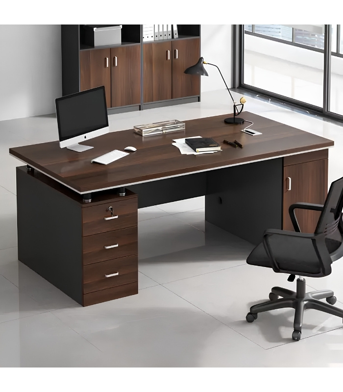 Bàn giám đốc BGD26.1 160x60 - Vân gỗ đậm