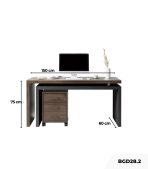 Bàn giám đốc BGD28.2 150x60 - Vân gỗ đậm kết hợp Ghi