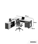 Bàn giám đốc BGD29.2 160x120 - Trắng kết hợp Ghi