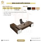 Bàn giám đốc BGD04.1 160x140 - Vân gỗ đậm
