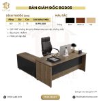 Bàn giám đốc BGD05.1 160x70 - Vân gỗ đậm