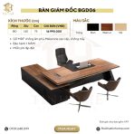 Bàn giám đốc BGD06.2 180x140 - Vân gỗ kết hợp Ghi