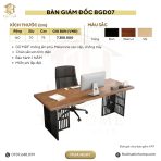 Bàn giám đốc BGD07.1 160x70 - Vân gỗ đậm - Ảnh 4