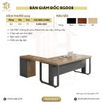 Bàn giám đốc BGD08.1 140x100 - Vân gỗ kết hợp Ghi