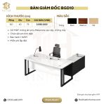 Bàn giám đốc BGD10.1 140x60 - Trắng kết hợp Đen