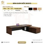Bàn giám đốc BGD13.1 160x150 - Vân gỗ đậm