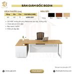 Bàn giám đốc BGD14.1 160x140 - Vân gỗ