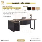 Bàn giám đốc BGD15.1 150x100 - Vân gỗ kết hợp Ghi