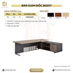 Bàn giám đốc BGD17.1 180x70 - Vân gỗ kết hợp Ghi