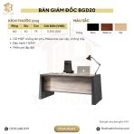 Bàn giám đốc BGD20.1 160x60 - Vân gỗ kết hợp Ghi