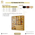 Tủ Trang Trí Khung nhôm Kính màu TTT4.1 180x35x200 - Vân Gỗ