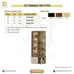 Tủ Trang Trí Góc Tường Khung nhôm Kính màu TTT9.3 60x40x200 - Be