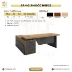 Bàn giám đốc BGD23.1 180x140 - Vân gỗ kết hợp Ghi