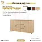 Tủ Phụ Di Động TDD11.1 120x40x65 - Vân gỗ đậm