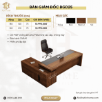 Bàn làm việc BGD25.2 160×120x75 – Vân gỗ đậm - Ảnh 2