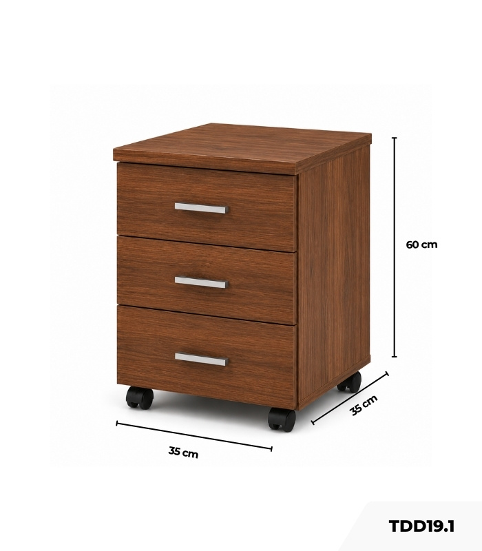 Tab Di Động TDD19.1 35x35x60 - Vân gỗ đậm