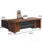 Bàn giám đốc BGD02.1 160x100 - Vân gỗ đậm