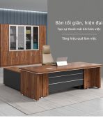 Bàn giám đốc BGD02.1 160x100 - Vân gỗ đậm