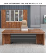 Bàn giám đốc BGD02.1 160x100 - Vân gỗ đậm