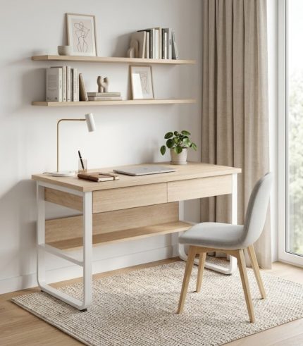 Bàn làm việc LBV92.1 140x60 - Vân gỗ nhạt