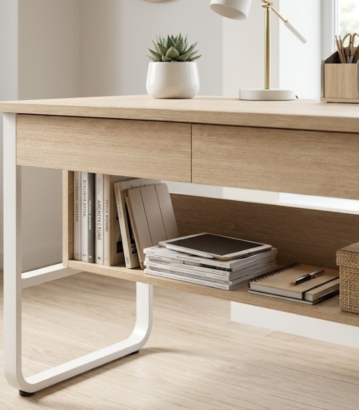 Bàn làm việc LBV92.1 140x60 - Vân gỗ nhạt