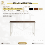 Bàn làm việc LBV40.6 160x60 - Vân gỗ đậm - Ảnh 3
