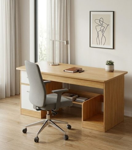 Bàn làm việc LBV92.1 140x60 - Vân gỗ nhạt