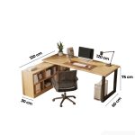 Bàn làm việc Chữ L LBV39.6 140x120 - Vân gỗ nhạt