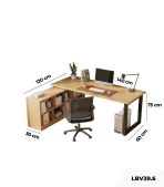 Bàn làm việc Chữ L LBV39.6 140x120 - Vân gỗ nhạt