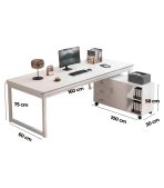 Bàn làm việc Chữ L LBV51.3 160x100 - Trắng
