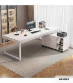 Bàn làm việc Chữ L LBV51.3 160x100 - Trắng