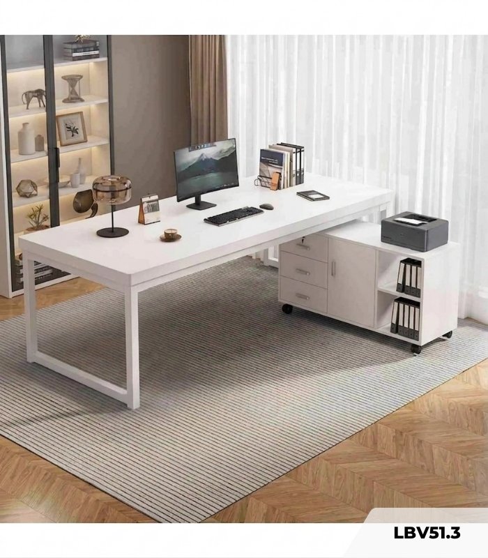 Bàn làm việc Chữ L LBV51.2 160x100 - Trắng