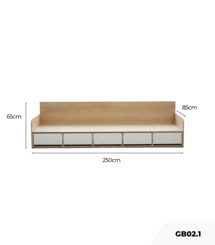 Ghế băng GB02.1 250x85x65cm - Vân gỗ nhạt