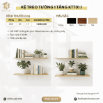 Kệ treo tường 1 tầng KTT01.1 200x30 - Vân gỗ nhạt - Ảnh 3